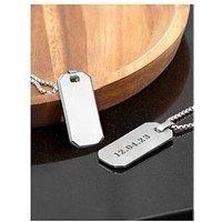 Treat Republic Personalised Men'S Brushed Steel Dog Tag Necklace