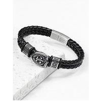 Treat Republic Personalised Men'S Warrior Shield Leather Bracelet