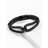 Treat Republic Personalised Men'S Dual Infinity Leather Bracelet - Black
