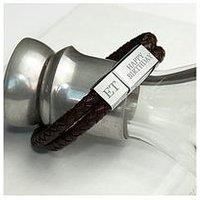 Treat Republic Personalised Men'S Dual Leather Woven Bracelet In Umber