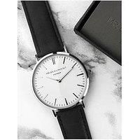 Treat Republic Personalised Mr Beaumont Men'S Leather Watch In Black