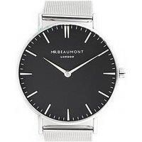 Treat Republic Personalised Mr Beaumont Men'S Metallic Silver Watch With Black Face