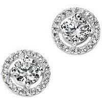 The Love Silver Collection Sterling Silver Round Pave Stud Earring
