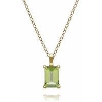 Classic Baguette Peridot Pendant in 9ct Yellow Gold