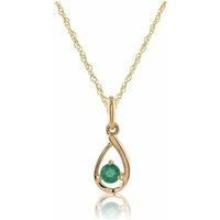 Classic Round Emerald Pendant in 9ct Yellow Gold