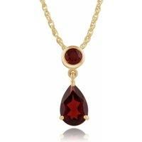 Classic Pear Garnet Pendant in 9ct Yellow Gold