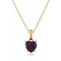 Classic Heart Amethyst Pendant in 9ct Yellow Gold