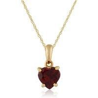Classic Heart Garnet Pendant in 9ct Yellow Gold