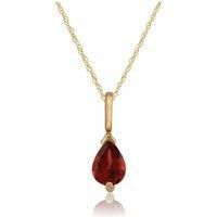 Classic Pear Garnet Pendant in 9ct Yellow Gold