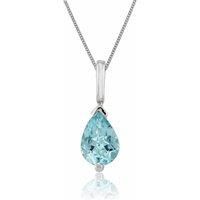 Classic Pear Aquamarine Pendant in 9ct White Gold