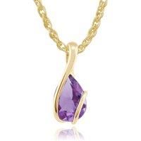 Classic Pear Amethyst Pendant in 9ct Yellow Gold