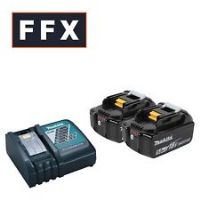 Makita DC18RC/BL1850BX2 SINGLE CHARGER AND BATTERY 18v 5.0AH Twin Pack