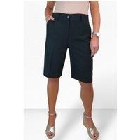 icecoolfashion Ladies Smart Casual Washable Day Evening Tailored Lightweight Shorts Black 8-22 (18)