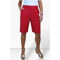Paulo Due Women's Smart Pleated Tailored Shorts in Red | Size: 18