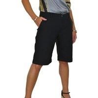 Womens Above Knee Shorts with Turn Up Cuff Mid Rise Stretch Bermuda 8-22