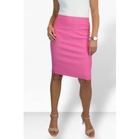 Paulo Due Women's Stretch Bodycon Pencil Skirt 22" in Bright Pink | Size: 12