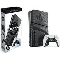 Maxx Tech PS5 Slim Faceplates Black Wave (5pcs) + Controller faceplate + 2 Thumb Grips