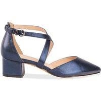 Paradox London Fran Wide Fit Shimmer Heeled Shoe - Navy
