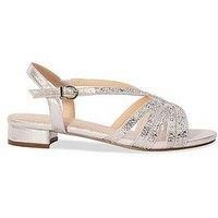 Paradox London Quest Shimmer Wide Fit Sandal - Silver