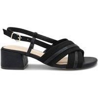 Paradox London Nancy Suede Wide Fit Heel Sandal - Black