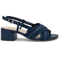 Wide Fit Faux Leather 'Nancy' Sling Back Low Block Heel Sandals