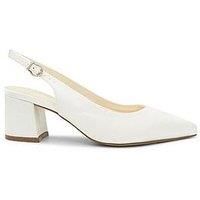 Wide Fit Dyeable Satin 'Bessy' Mid Block Heel Sling Back Court Shoe