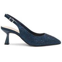 Shimmer 'Fiora' Wide Fit Mid Kitten Heel Slingback Shoe