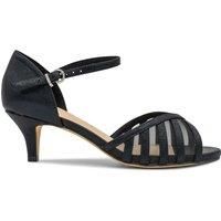 Shimmer 'Evelyn' Wide Fit Mid Kitten Heel Ankle Strap Sandal