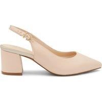 Wide Fit Shimmer 'Flynn' Mid Block Heel Sling Back Court Shoe