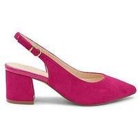 Paradox London Flynn Wide Fit Faux Leather Heeled Shoe - Pink