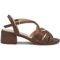 Paradox London Nerissa Wide Fit Shimmer Heeled Sandal - Bronze