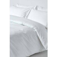 HOMESCAPES White Pure Egyptian Cotton Duvet Cover Set Double 200 TC 400 Thread Count Equivalent 2 Pillowcases Included Quilt Cover Bedding Set