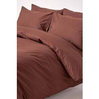 HOMESCAPES Chocolate Brown Pure Egyptian Cotton Duvet Cover Set King Size 200 TC 400 Thread Count Equivalent 2 Pillowcases Included Quilt Cover Bedding Set
