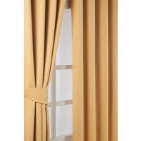 Homescapes Herringbone Blackout Curtains Pair Eyelet Style in Yellow | Size: 117cm width x 229cm drop