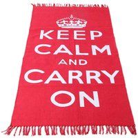 Cotton Keep Calm and Carry on Rug Large Small Olympic Queen Jubilee Bath Mat