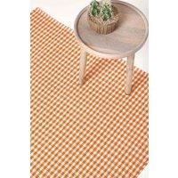 Washable Cotton Gingham Rugs Pink Blue Beige Green Orange  Carpet Kids Bath Mats
