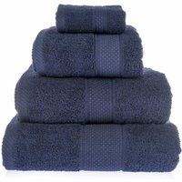 HOMESCAPES Navy Blue Turkish Cotton 4 Piece Towel Set Soft & Absorbent 500 GSM Heavyweight Face Cloth, Hand Towel, Bath Towel & Bath Sheet Towel Bale