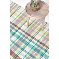 Handwoven Geometric and Checked Pattern Contemporary Style Rugs