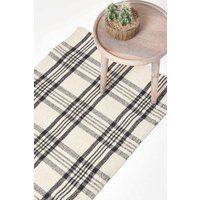 Handwoven 100% Wool Non Slip Rug/Hall Runner Traditional Scottish Tartan Check