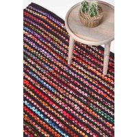 Homescapes Handwoven Multi Coloured Chindi Folk Rug | Size: 150cm diameter