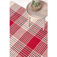 Handwoven 100% Wool Non Slip Rug/Hall Runner Traditional Scottish Tartan Check