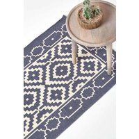 Handwoven Hallway Runner 100% Cotton Hall Rug Multicolour Geometric Printed