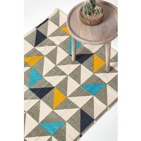 New Small and Extra Large Modern Soft Multi Coloured Geometric Printed Rugs