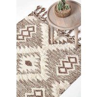 Handmade Cotton & Wool Kilim Rugs Runner Multi Coloured Geometric Diamond Carpet