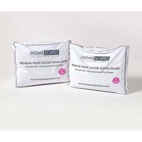 Premium White Goose Down 13.5, 15 Tog All Season Duvet Set in All Sizes