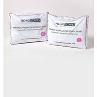 Premium White Goose Down 13.5, 15 Tog All Season Duvet Set in All Sizes