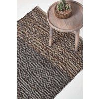 Recycled Leather Handwoven Herringbone Rug