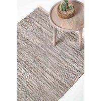 Leather Rug Handwoven Diamond Design Recycled Eco Friendly Real Rug