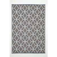 Reversible Indoor/Outdoor Garden Rugs in Motif Mosaic Leaf & Geometric Pattern