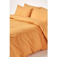 HOMESCAPES Mustard Yellow Pure Egyptian Cotton Duvet Cover Set King Size 200 TC 400 Thread Count Equivalent 2 Pillowcases Included Quilt Cover Bedding Set